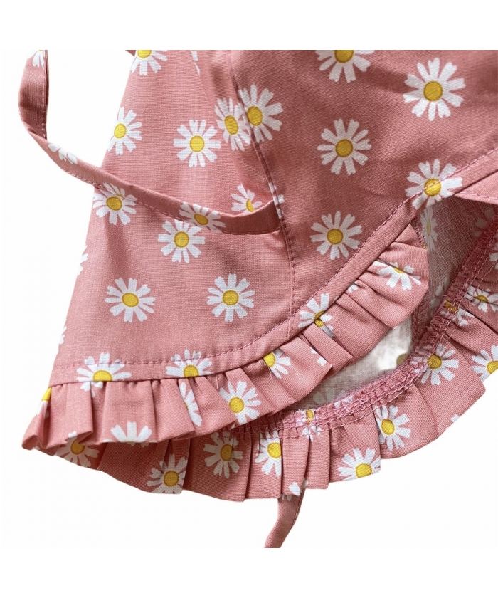 Clorful girl kerchief with ruffled neck protection