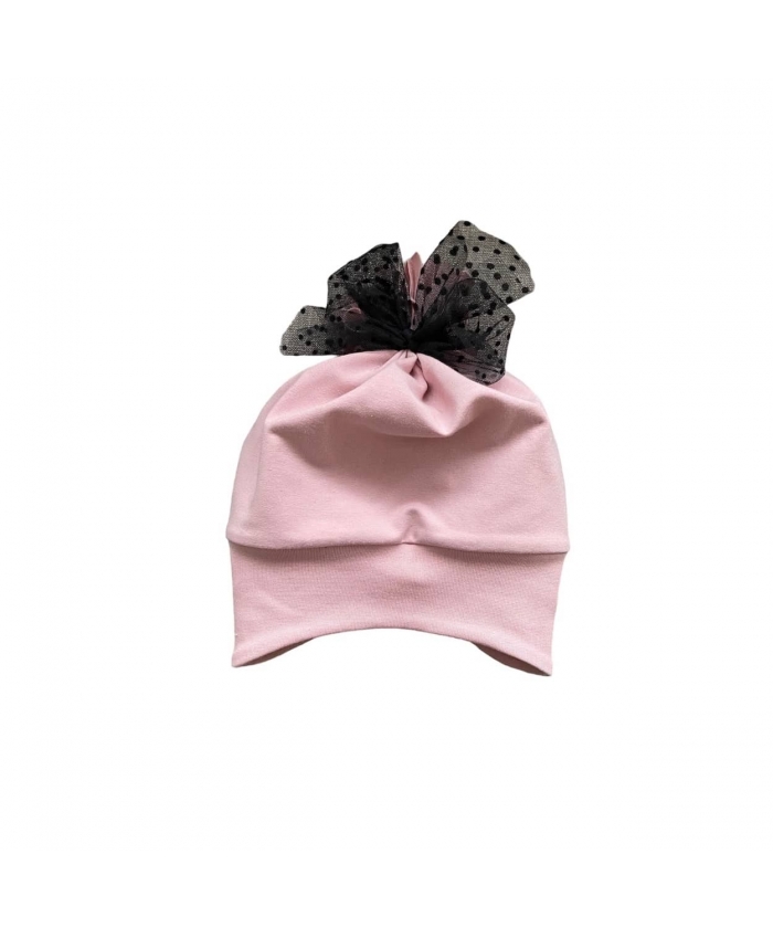 Fall beanie with tulle bow
