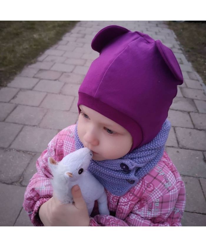 Purple bear hat-helmet