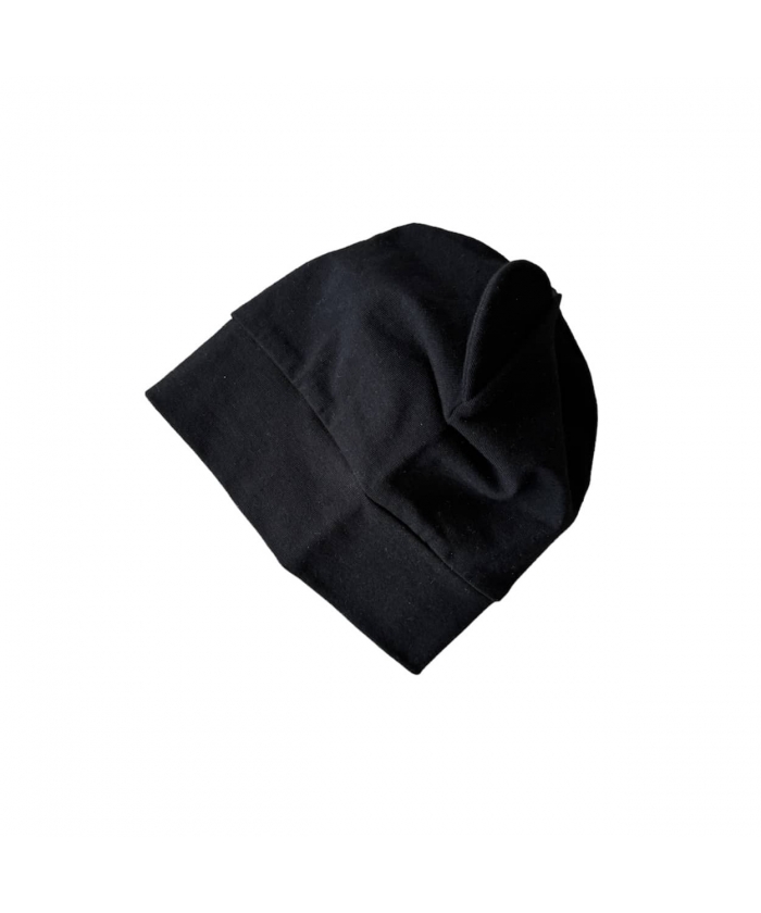 Thin black jersey hat with bear ears